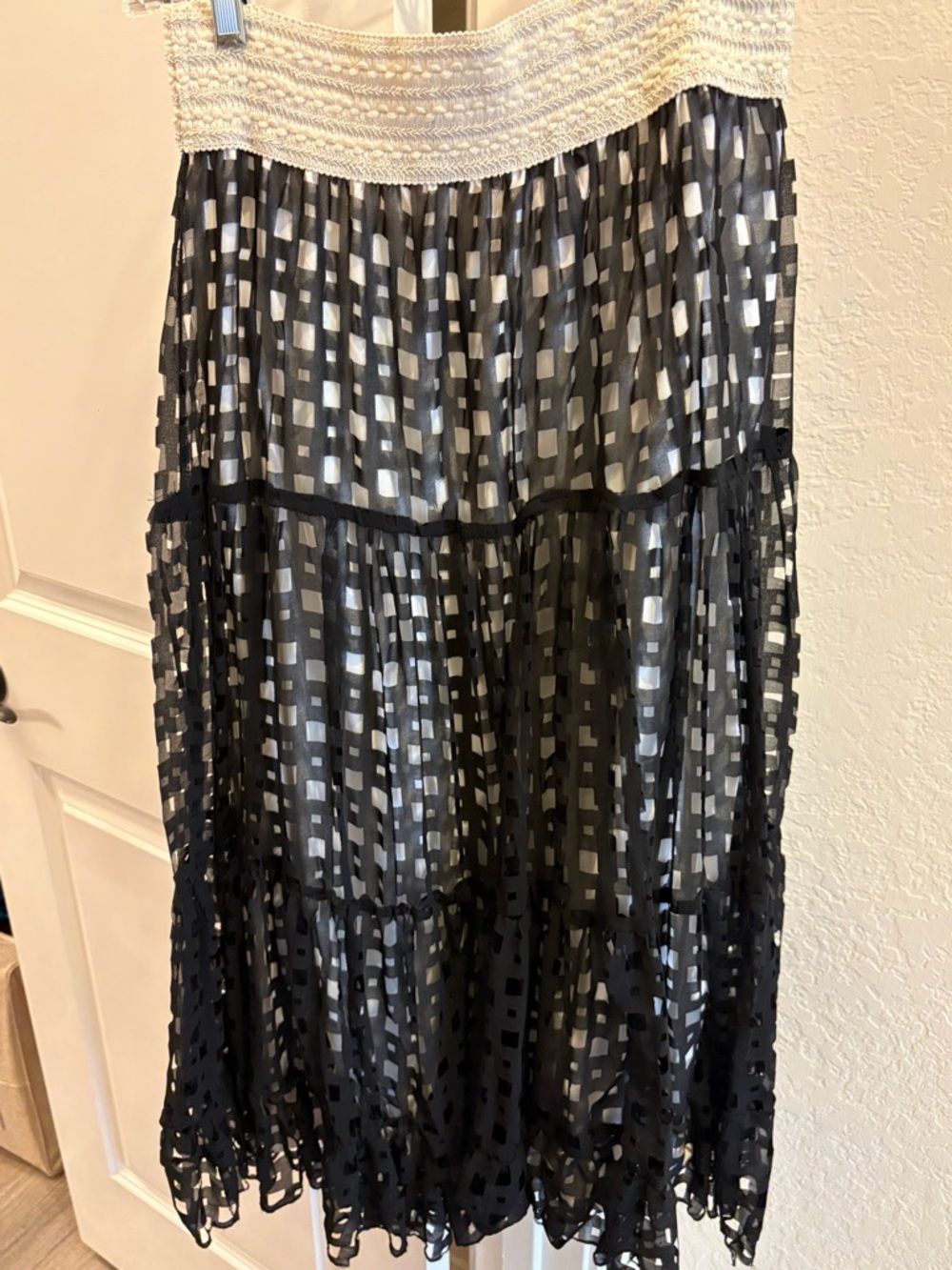 🖤 Emma G Sheer Layered Boho Maxi Skirt – Women’s XL 🖤